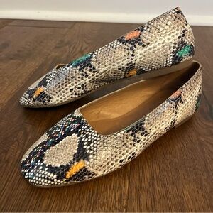 MADEWELL The Cory Flats in Snake Skin Embossed Leather women size 6 Slip In